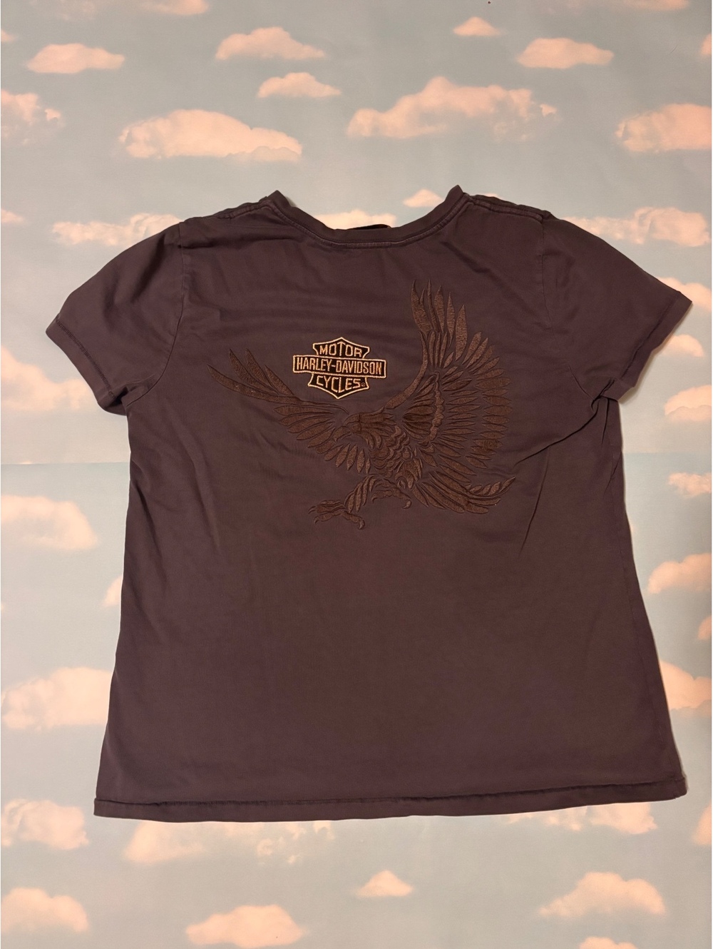 Harley-Davidson XL Purple/black V-Neck T-Shirt womens